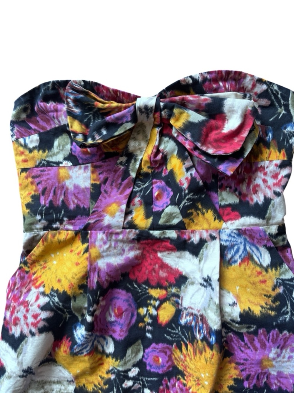 Moulinette Soeurs Strapless Floral Cocktail Dress Anthropologie Size 4